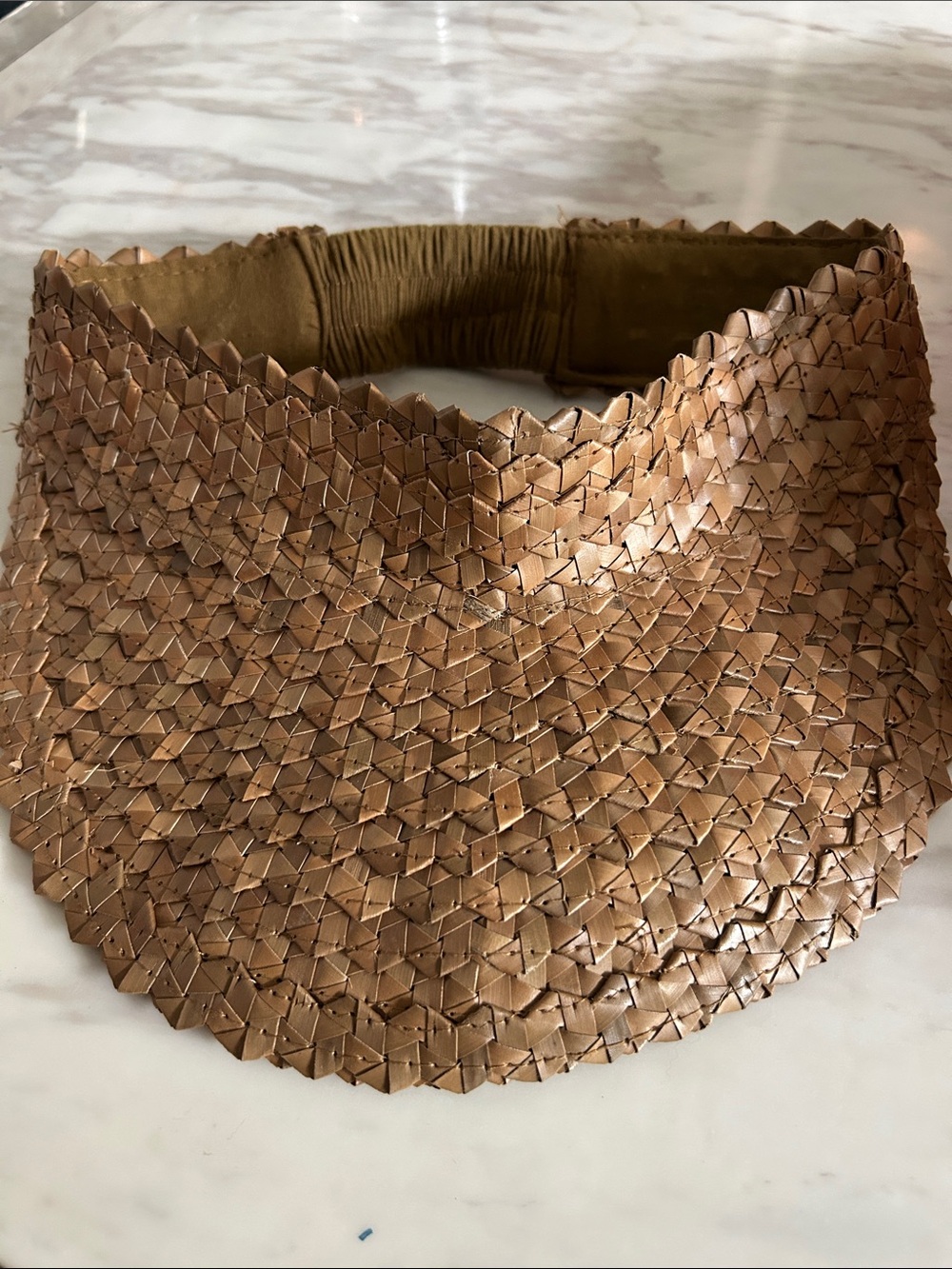 Woven Straw Visor - Brown
